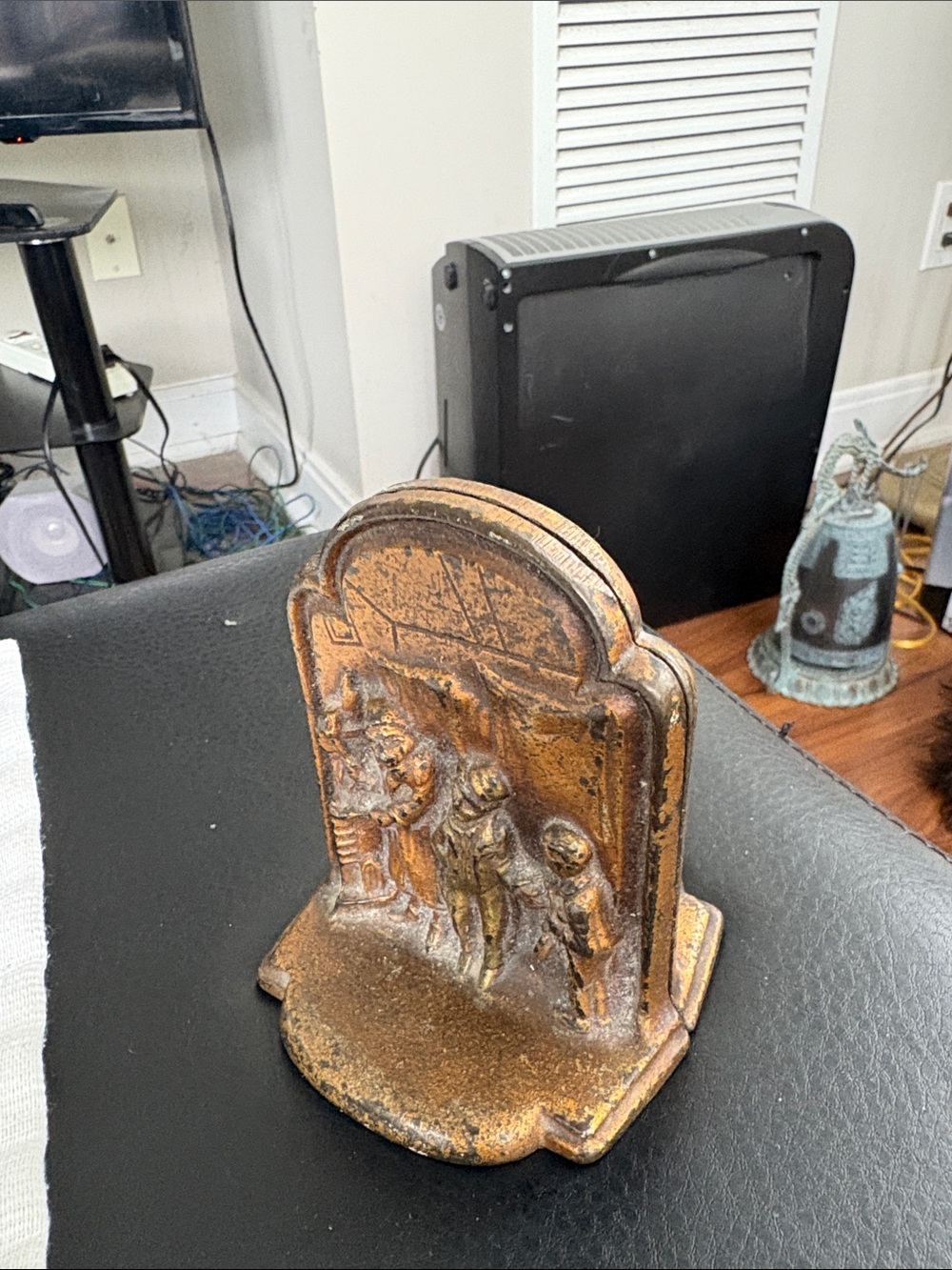 Vintage-Style Oliver Cast Copper Plated Iron Bookends 1920- 1930s  Design 47